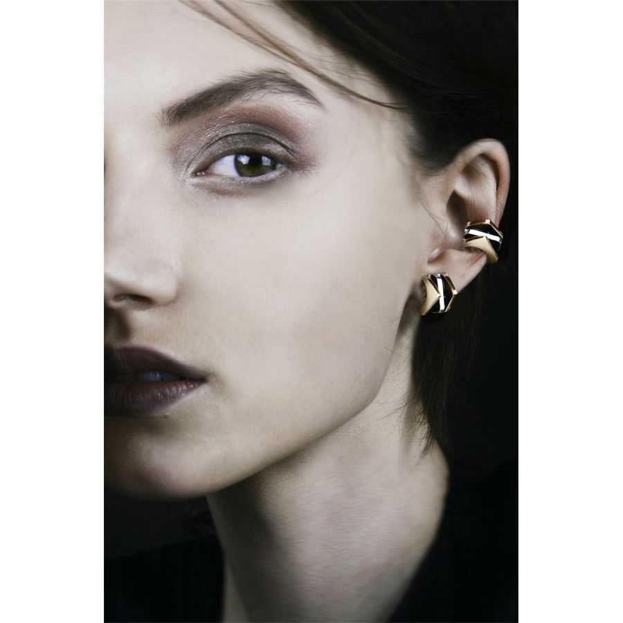 3 element 'Congiunzioni' earrings with fringes CONGIUNZIONI | OR3 CONPB BRO FRA ARG LUNGA